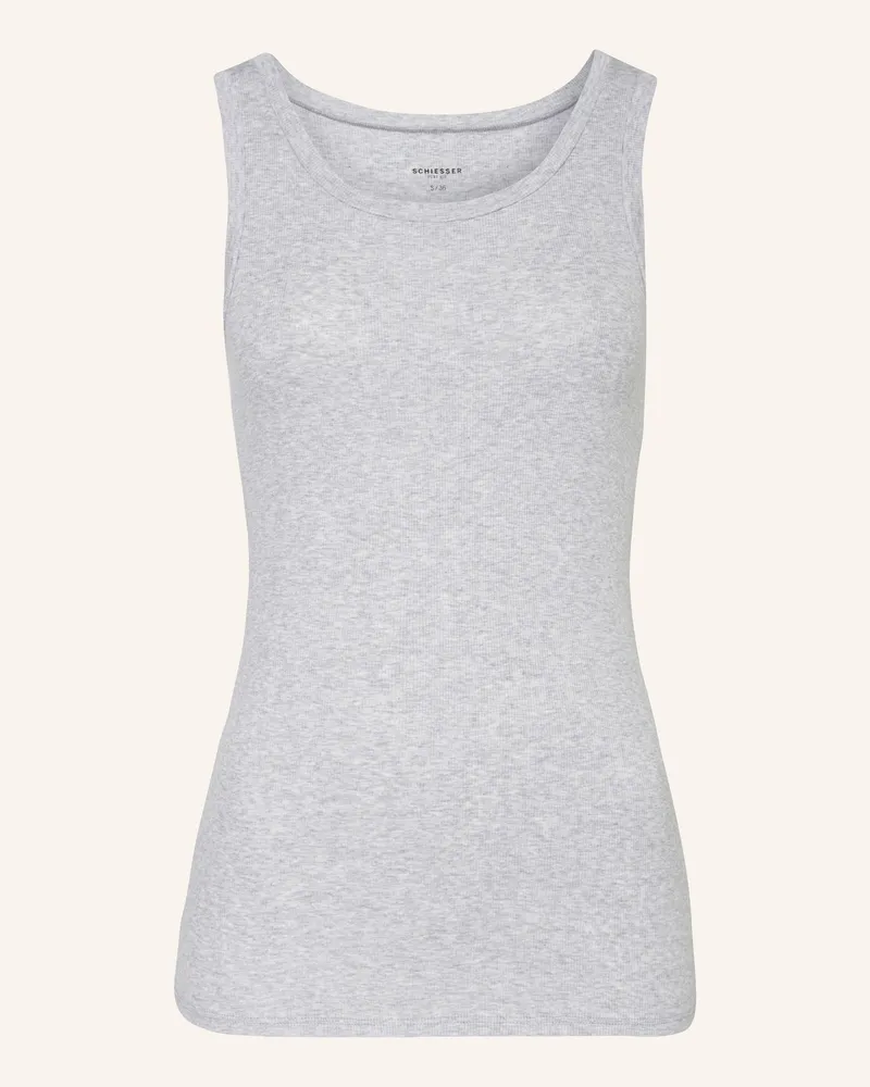 Schiesser Top PURE RIB Hellgrau