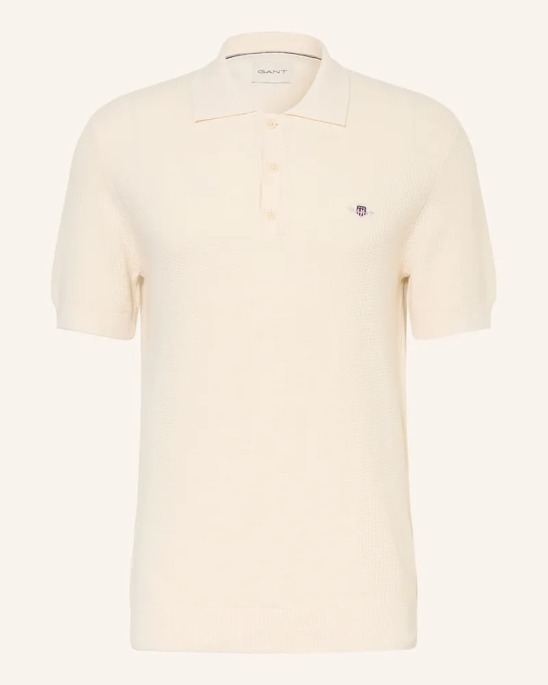 Gant Strick-Poloshirt beige Creme