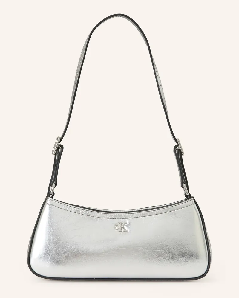 Calvin Klein Schultertasche SMALL Silber