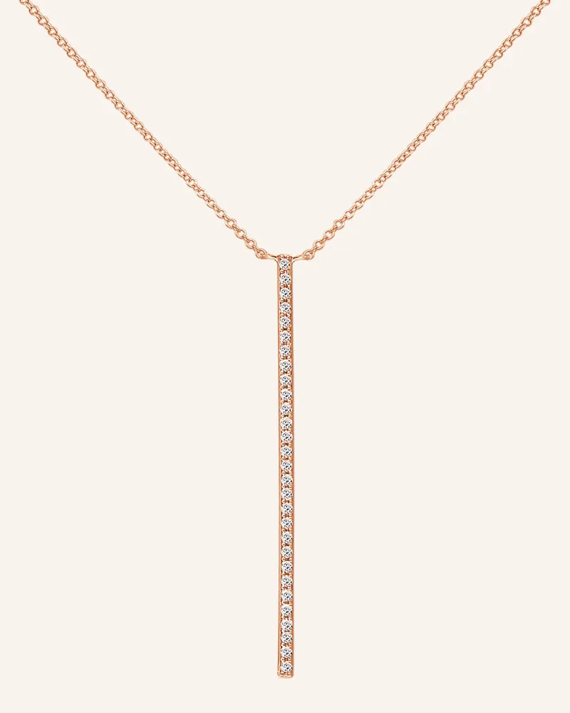 Leaf Halskette Bar Aus 18 Karat Roségold Mit Diamanten rosegold Roségold