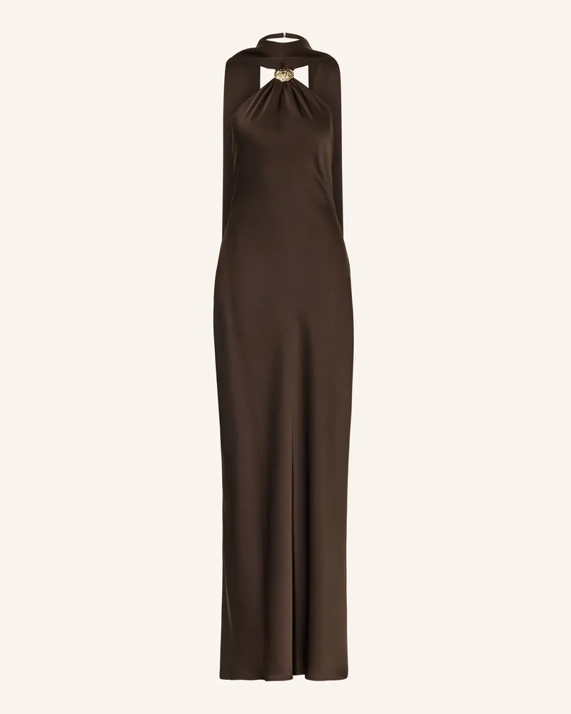 Mrs & HUGS Satinkleid braun Dunkelbraun