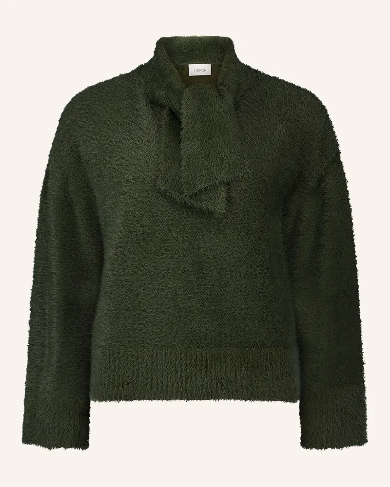 Cartoon Pullover grau Dunkelgrün