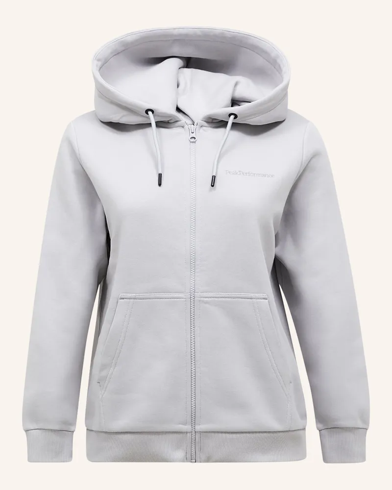Peak Performance Kapuzensweatshirtjacke grau Hellgrau