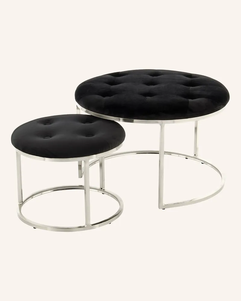Kayoom Retro Hocker BECKY 2erSet Silber