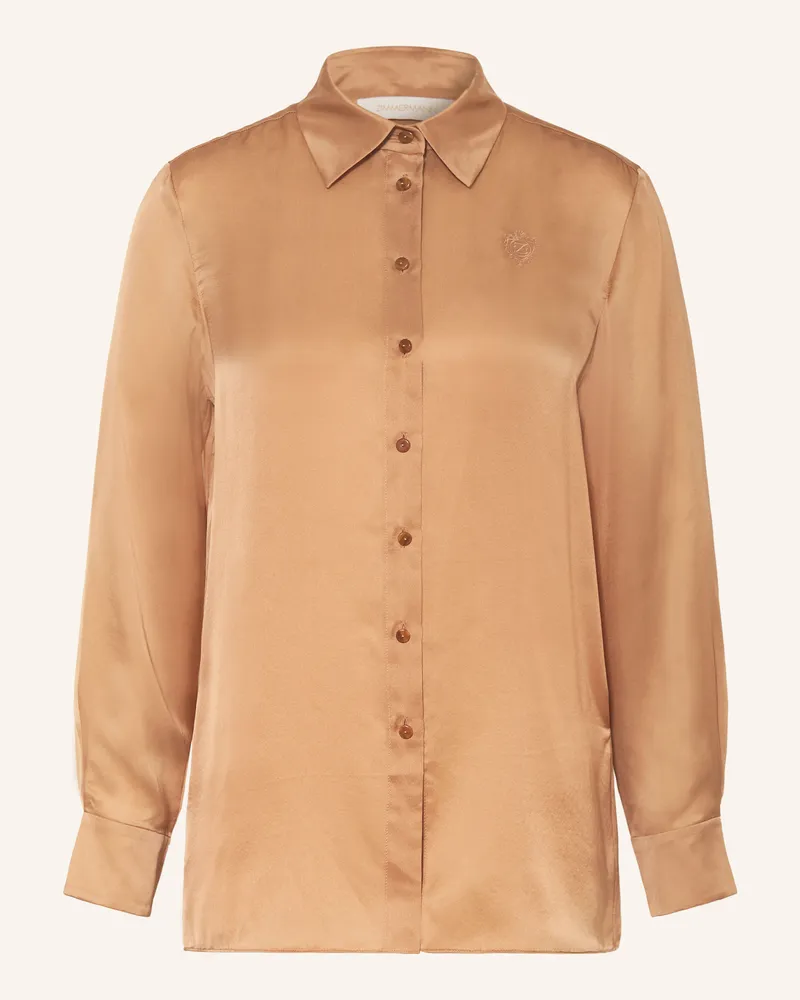Zimmermann Hemdbluse Hypnotic Aus Seide rosa Camel