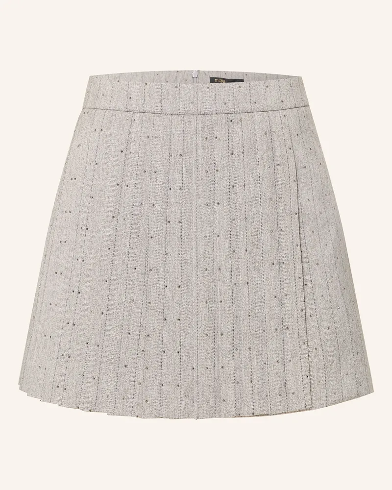 Maje Skort mit Schmucksteinen Hellgrau