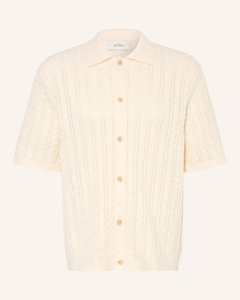 LES DEUX Strickhemd Regular Fit weiss Ecru