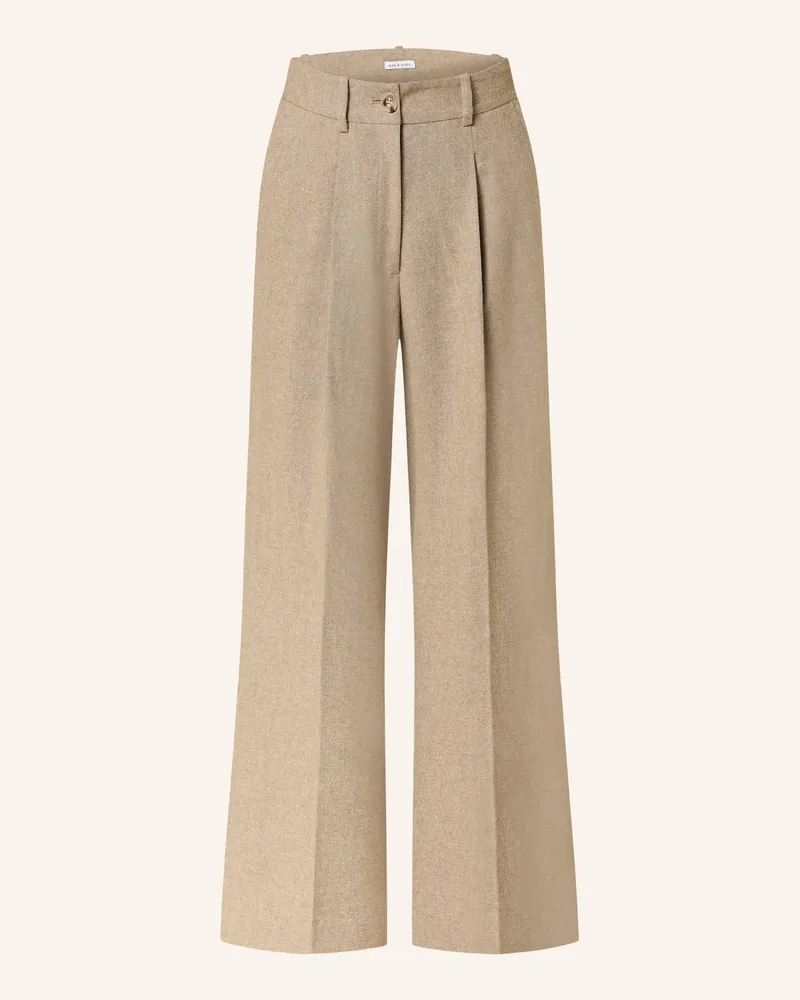 Mrs & HUGS Marlenehose beige Taupe