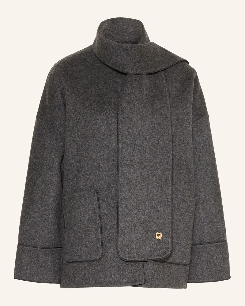 Maje Jacke Mit Abnehmbarem Schal grau Grau