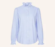 Rüschenbluse blau