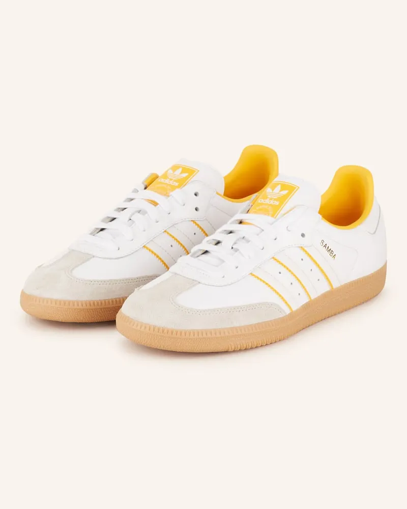 adidas Sneaker SAMBA OG - WEISS/ HELLGRAU/ ORANGE Weiss