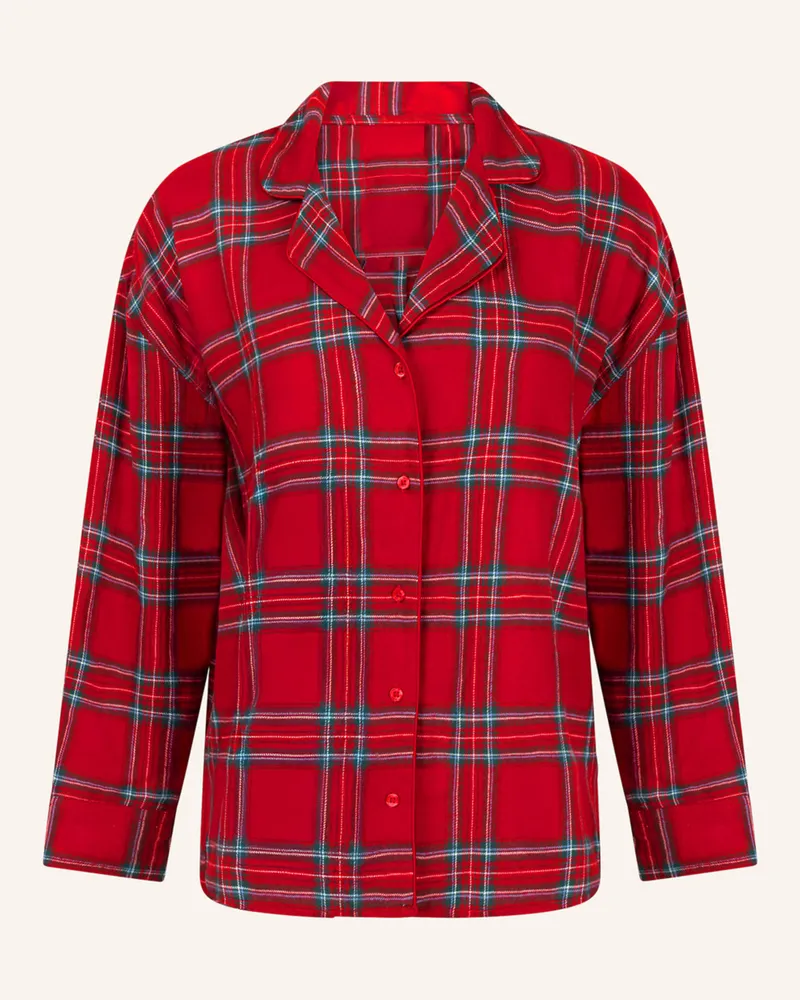 Hunkemöller Schalfshirt Flannel rot Rot
