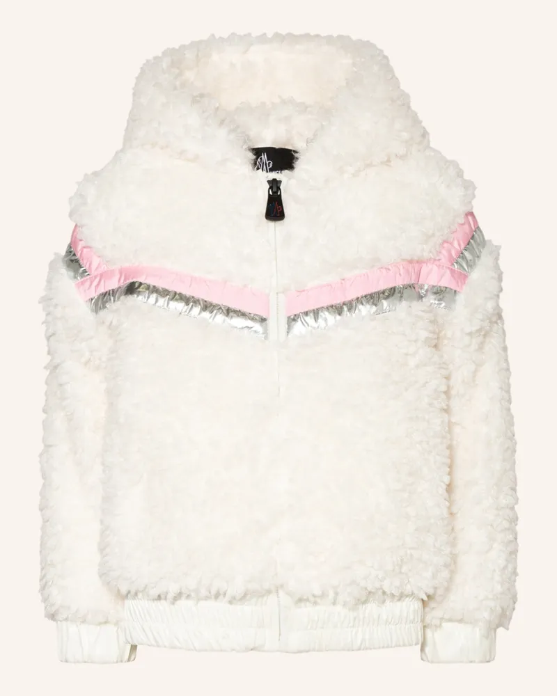 Moncler Teddyfell-Jacke Creme