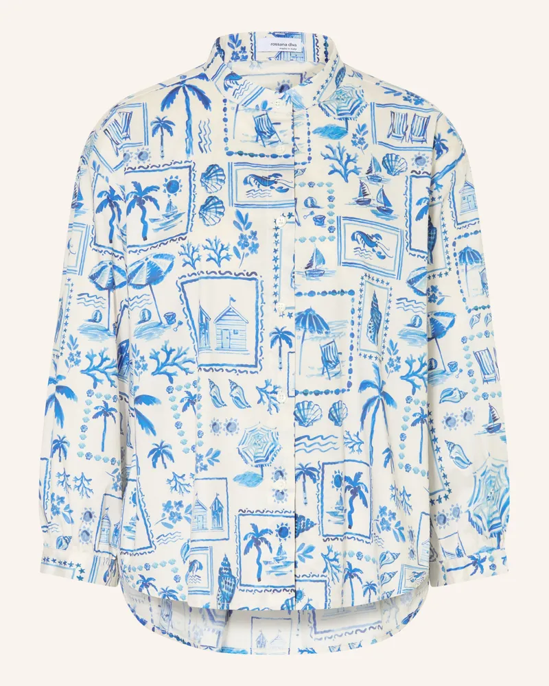 Rossana Diva Bluse Mit 3/4-Arm blau Weiss