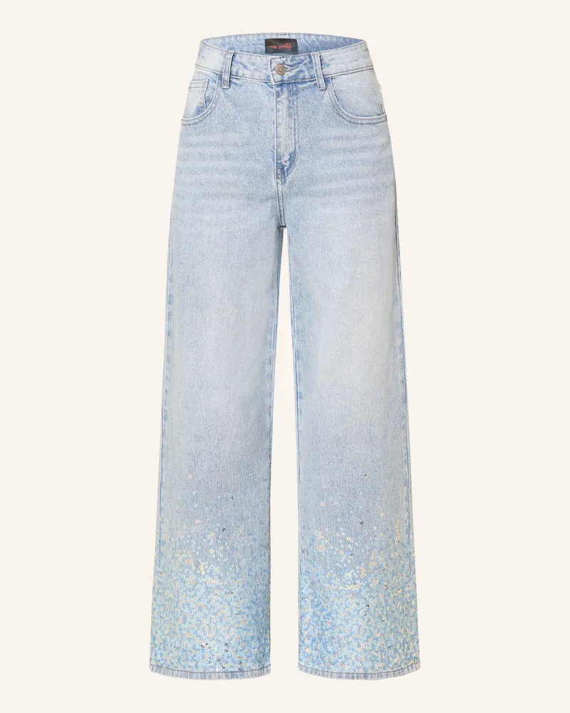 Miss Goodlife Wide Leg Jeans Mit Pailletten blau 24