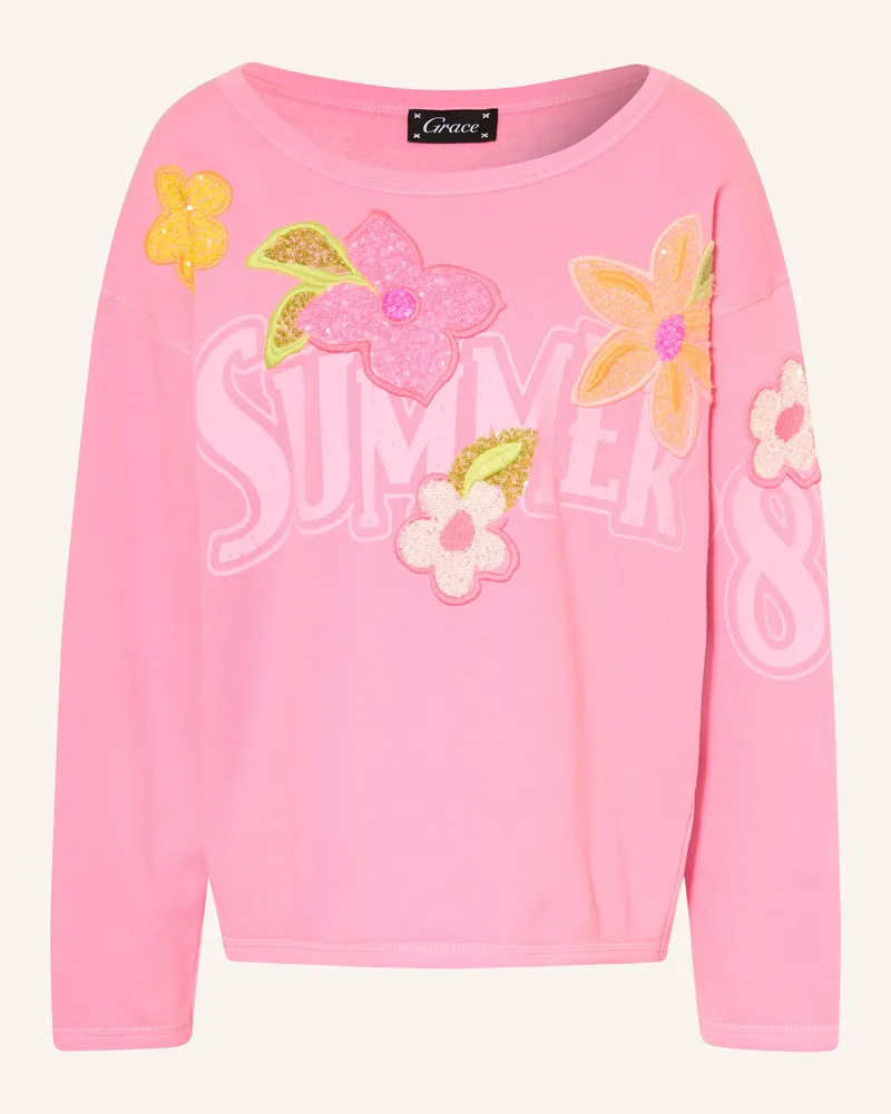Grace Sweatshirt Mit Pailletten pink Rosa