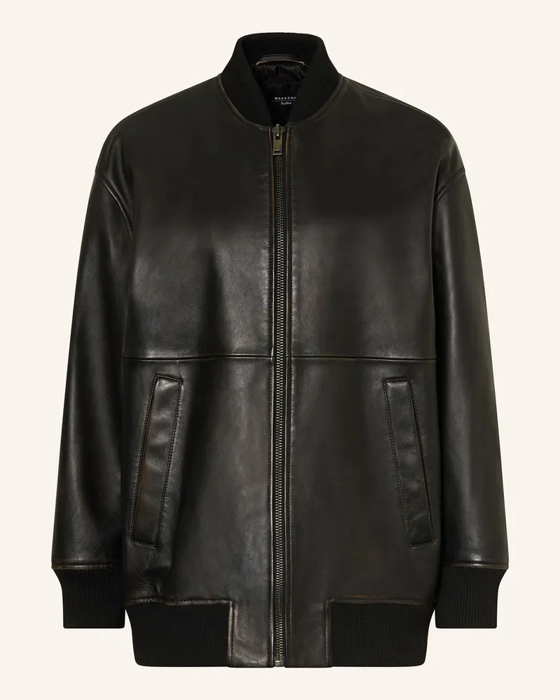 Max Mara Lederjacke TATTICO Schwarz