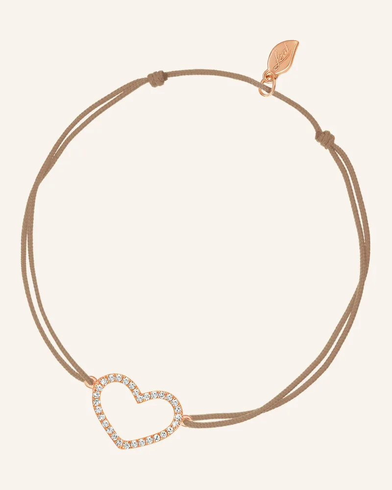 Leaf Freundschaftsarmband Heart Aus 18 Karat Roségold Mit Diamanten beige Beige