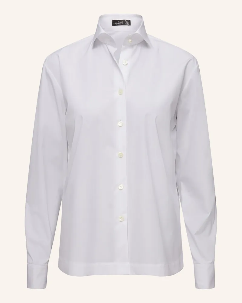 van Laack Bluse Modern Fit Langer Ärmel Hemdblusenkragen Weiss