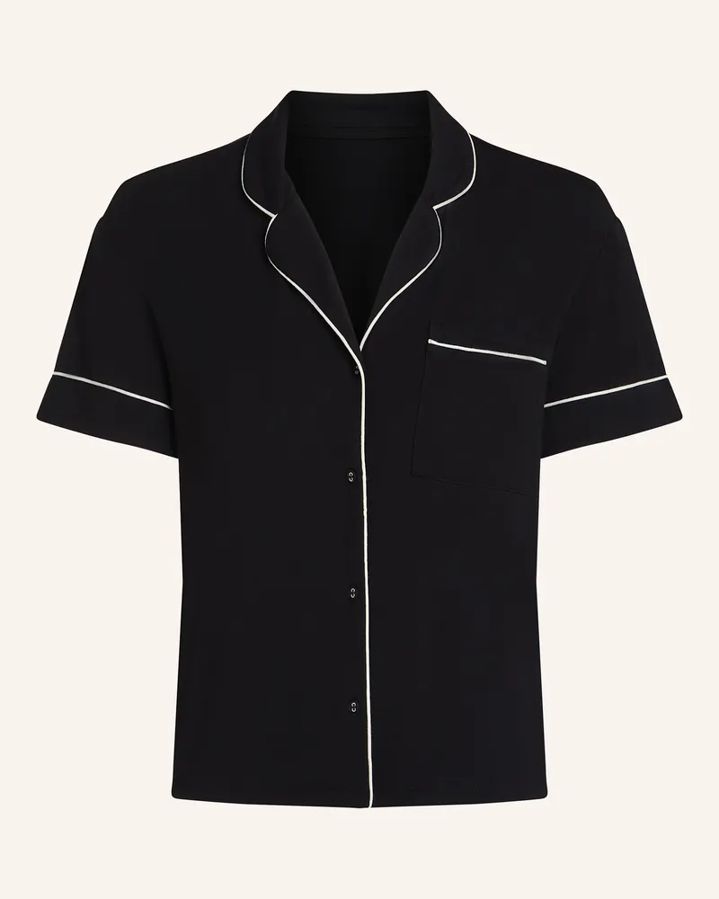 Hunkemöller Pyjama-Jacke ESSENTIAL Schwarz