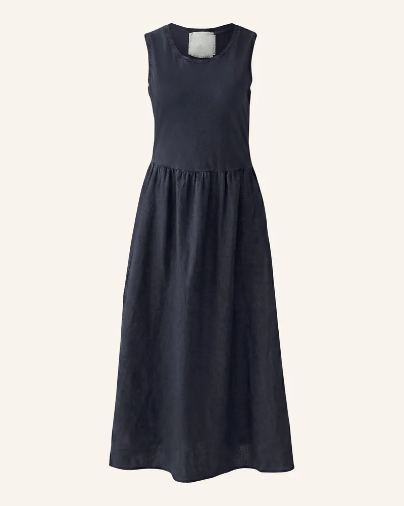 Oui  Kleid Im Materialmix Mit Leinen blau Dunkelblau