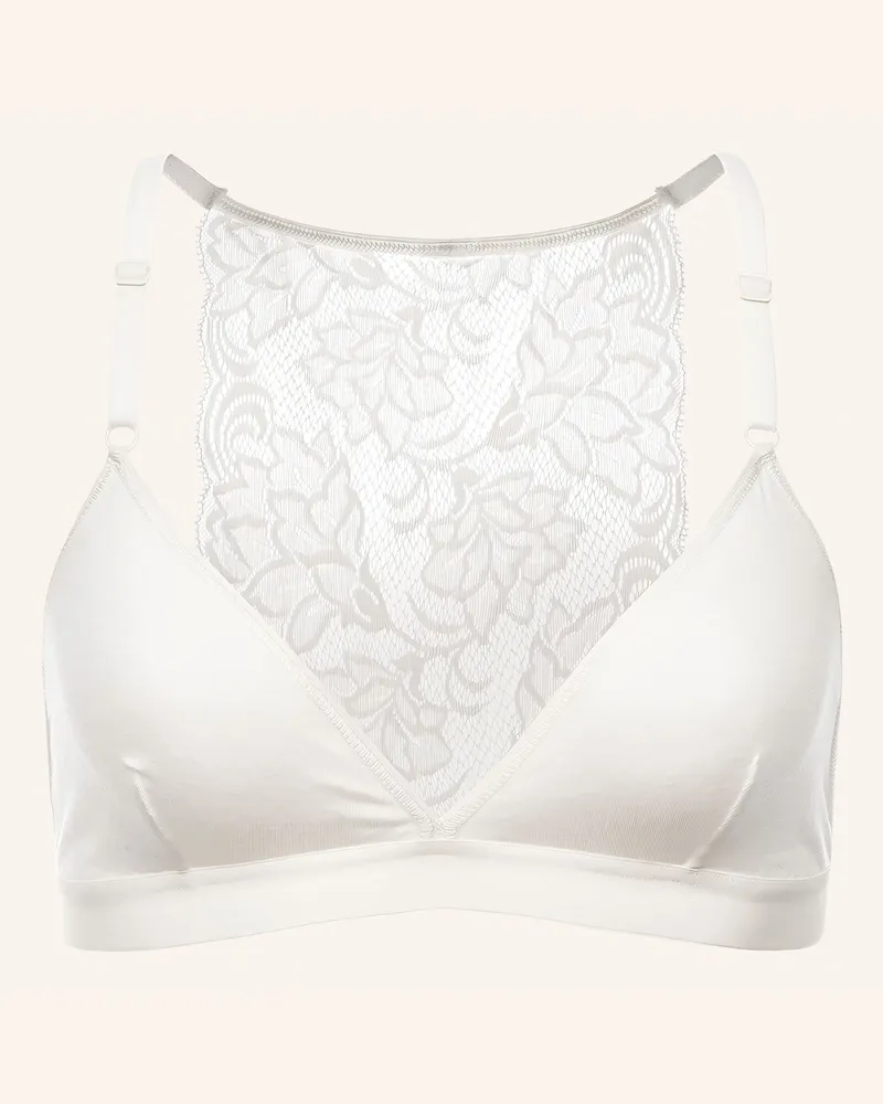 Ehrlich Textil Mathilda Bralette Mit Spitze Bügellos Aus Modal - Verstellbare Träger weiss Beige