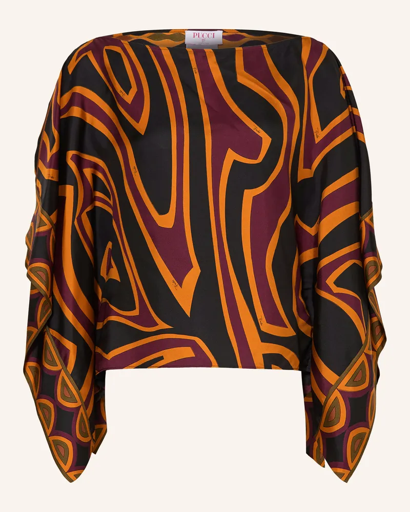 Emilio Pucci Blusenshirt Aus Seide rot Schwarz