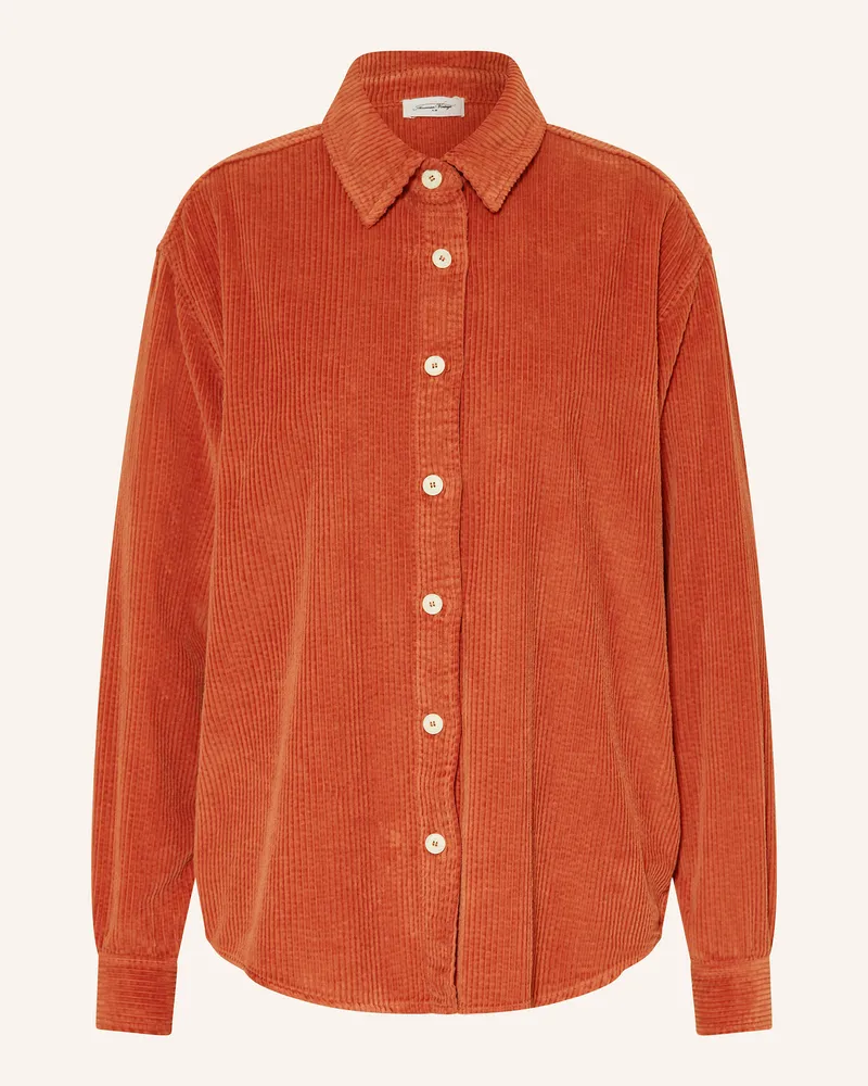 American Vintage Cord-Overshirt Padow rosa Hellrot