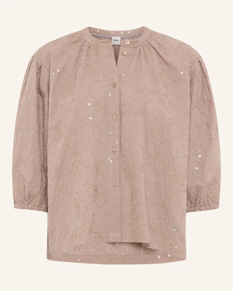 Brax Bluse Viv Mit Pailletten Und 3/4-Arm braun Braun