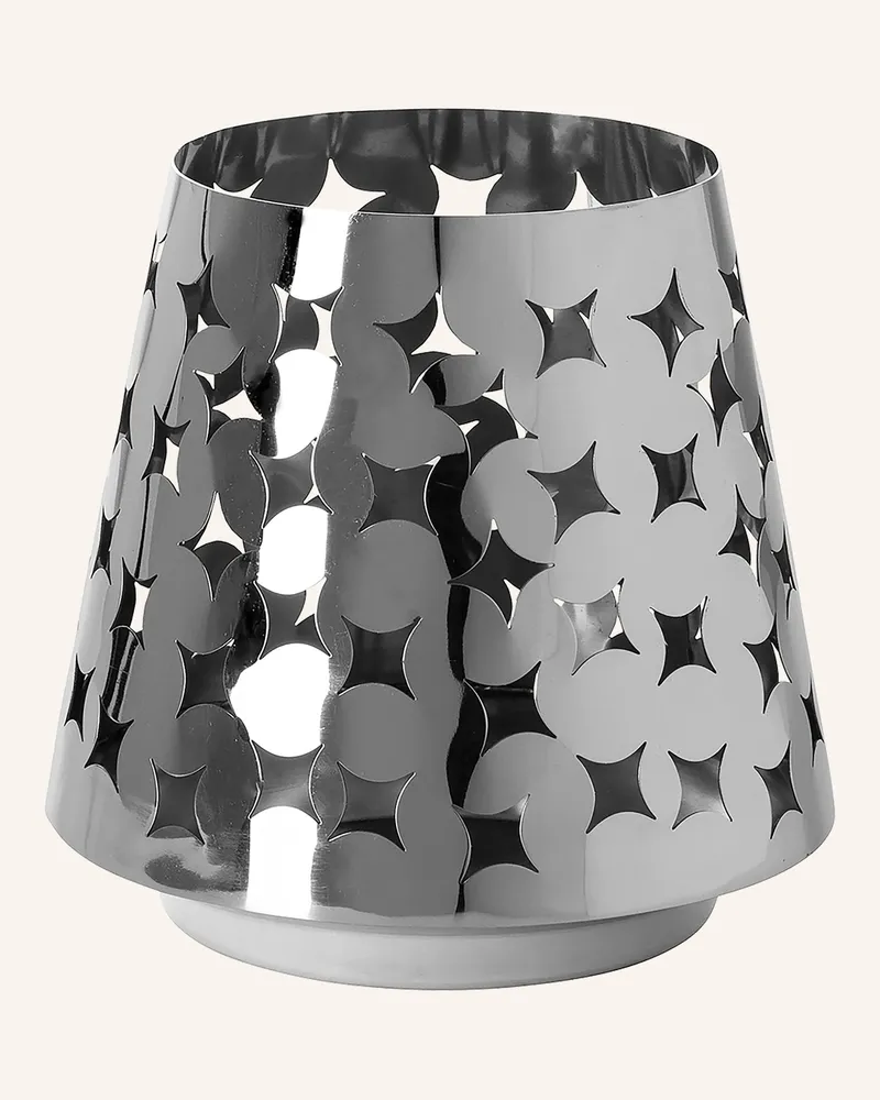 Fink Windlicht mit LED-Leuchtzylinder LUMA Silber