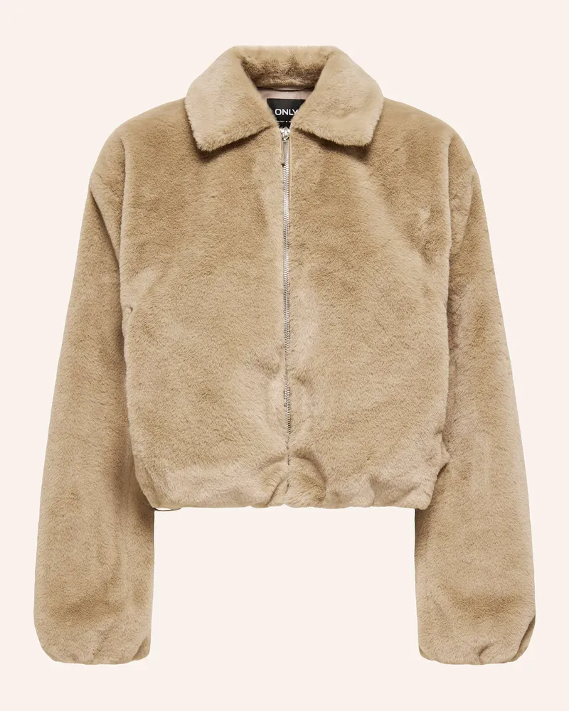 only Kunstpelz-Jacke beige Hellbraun