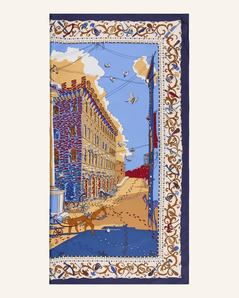 Ferragamo Seidentuch blau Dunkelblau