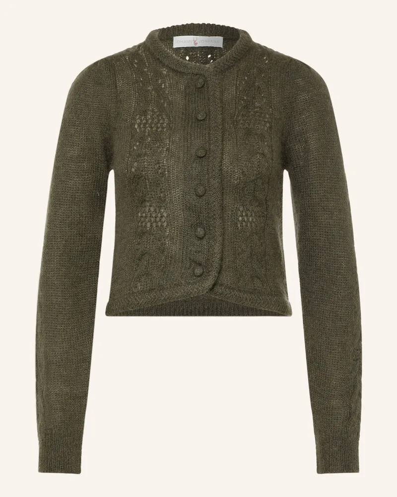 Johann & Johanna Strickjacke Mit Mohair gruen Khaki