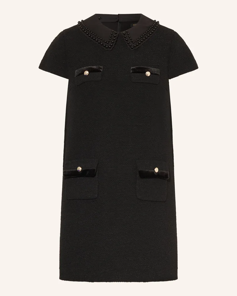 Maje Bouclé-Kleid mit abnehmbarem Kragen Schwarz