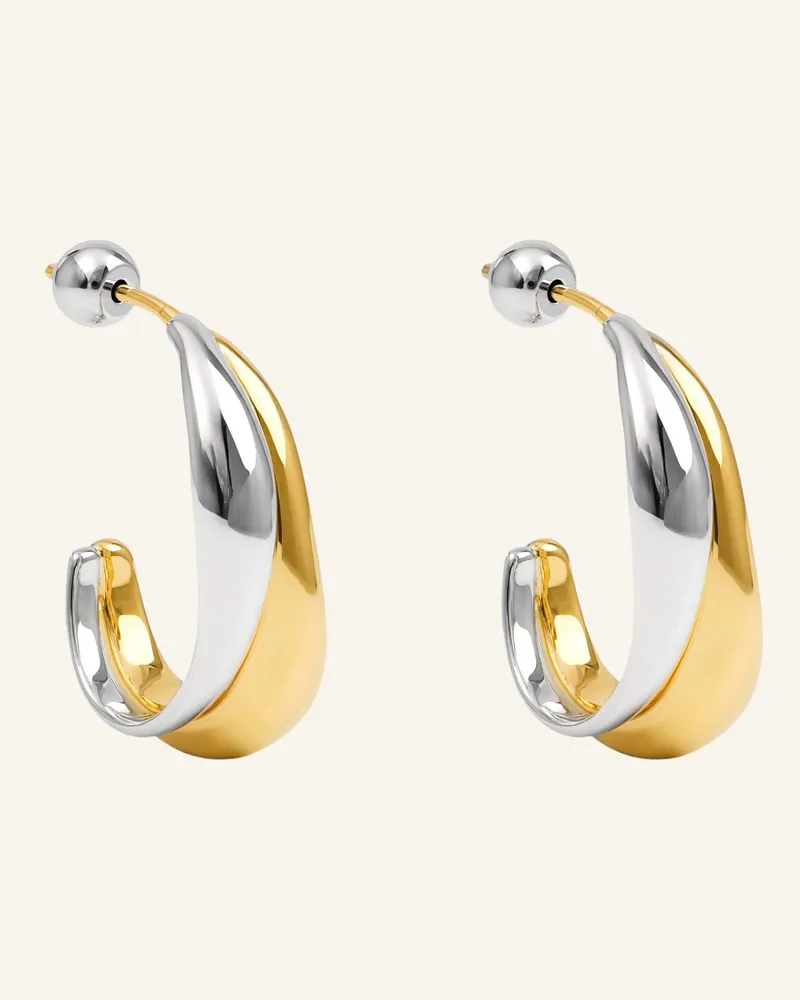 POMPIDOU Ohrringe Chubby Duo Two Tone Hoops By Glambou gold Gold