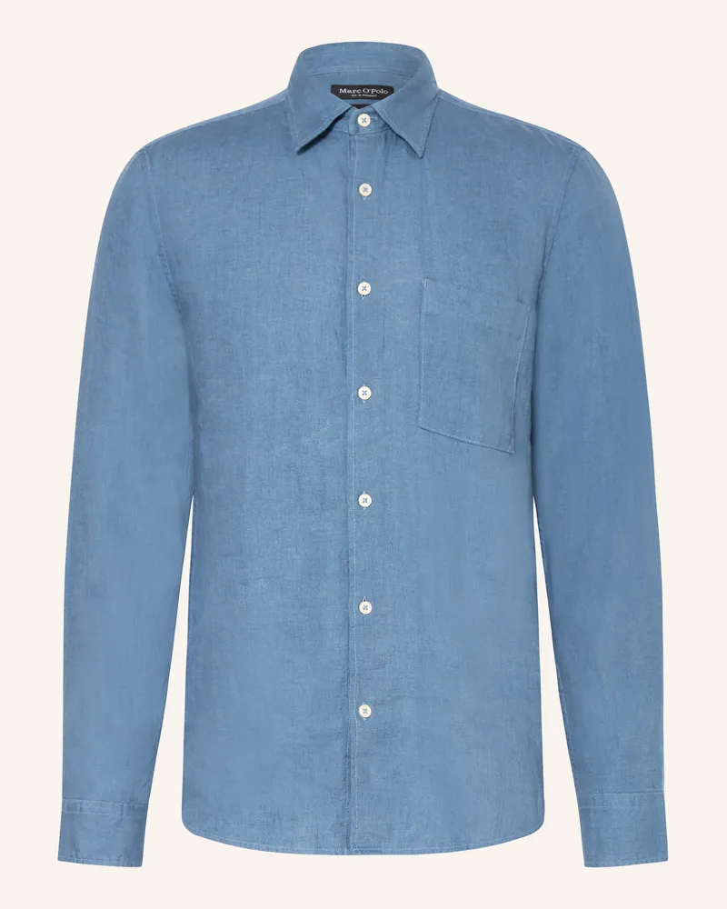 Marc O'Polo Leinenhemd Regular Fit Blau