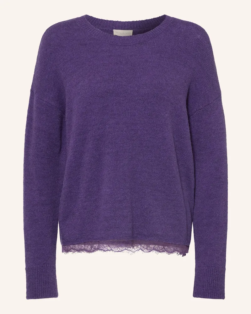 Milano Italy Pullover Mit Spitze lila Lila