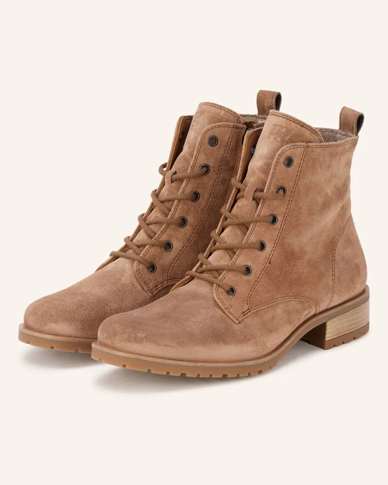 paul green Schnürboots beige Braun