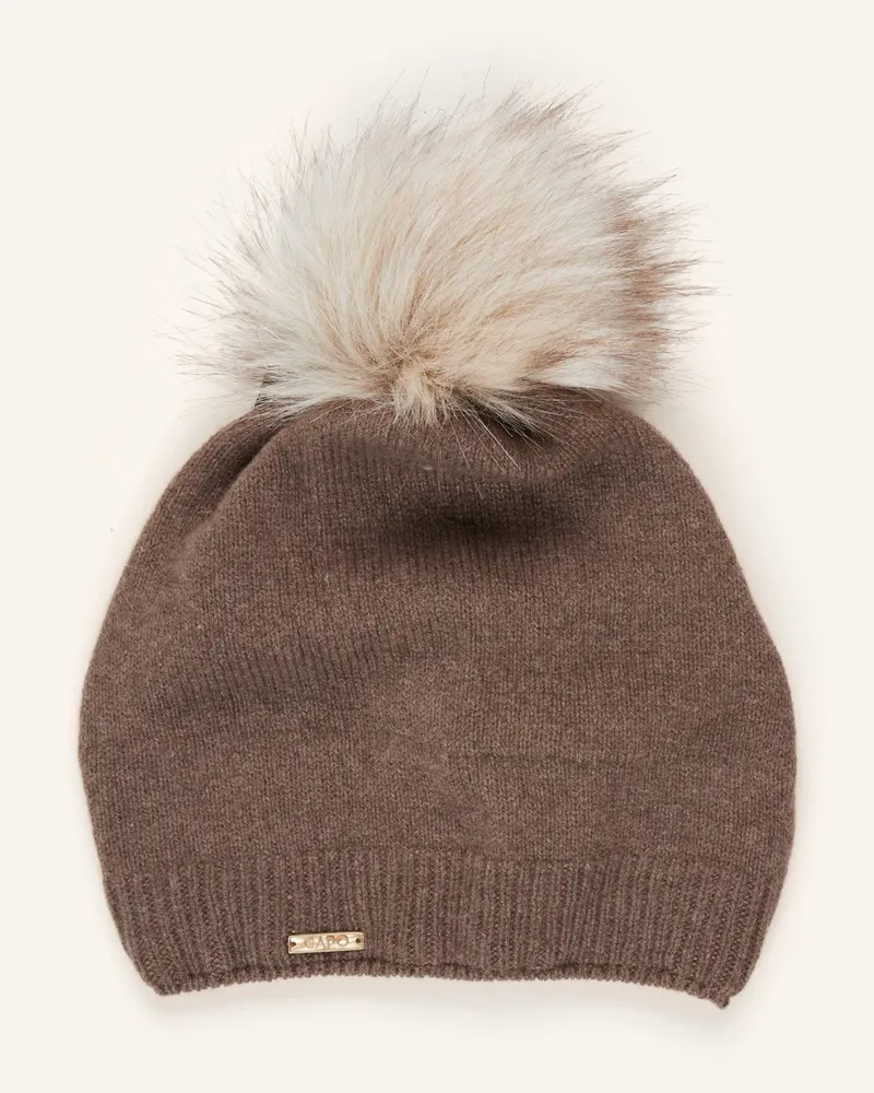 Capo Mütze mit Cashmere Braun