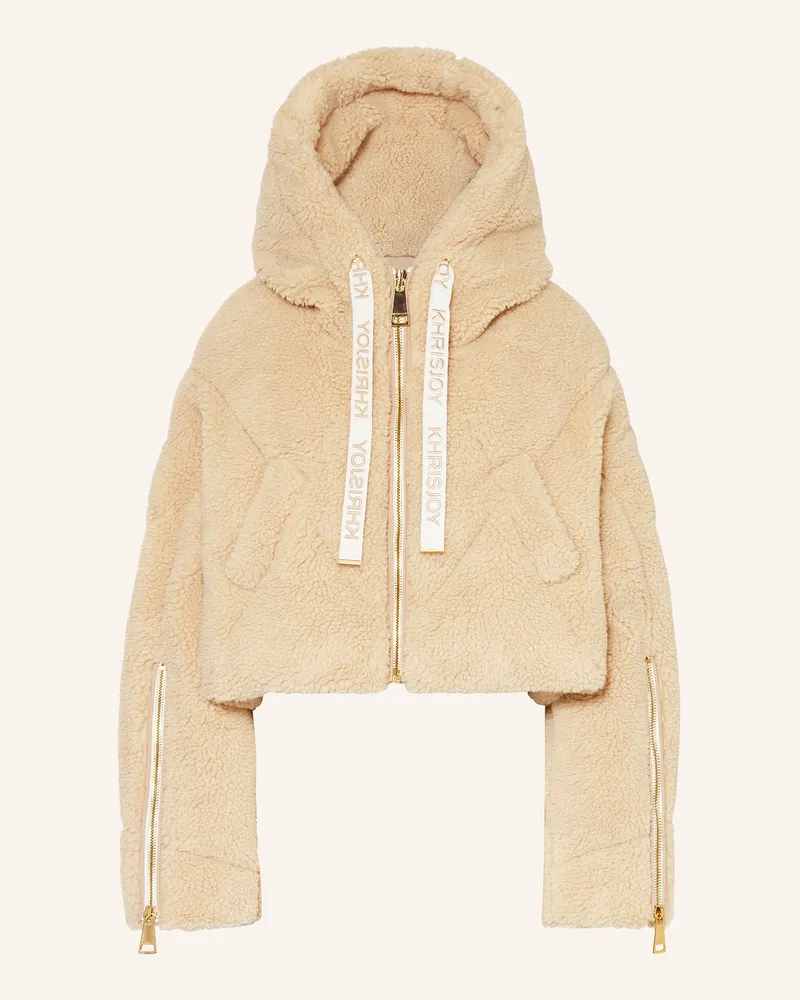 KHRISJOY Cropped-Daunenjacke KHRIS aus Teddyfell Hellbraun