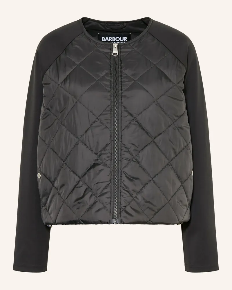 Barbour Steppjacke Seren Im Materialmix schwarz Schwarz