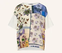 Blusenshirt Pampas Im Materialmix weiss