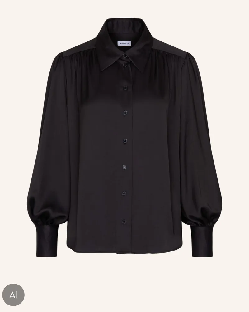 Seidensticker Ausgestellte Bluse schwarz Schwarz