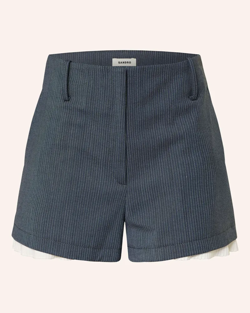 Sandro Shorts mit Plissees Blaugrau