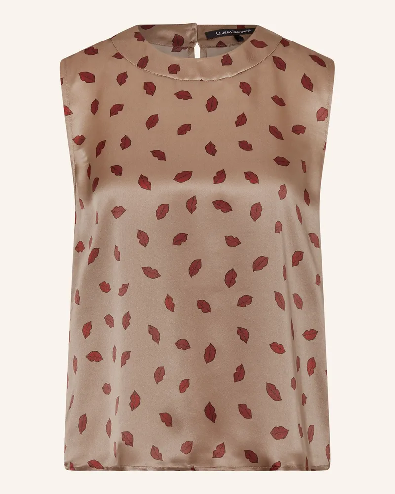Luisa Cerano Blusentop aus Seide Beige