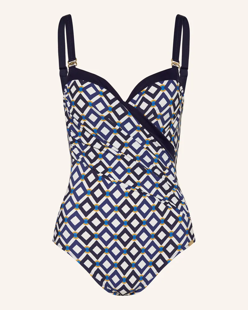 Charmline Bügel-Badeanzug Seaside Dining Mit Shaping-Effekt blau Creme