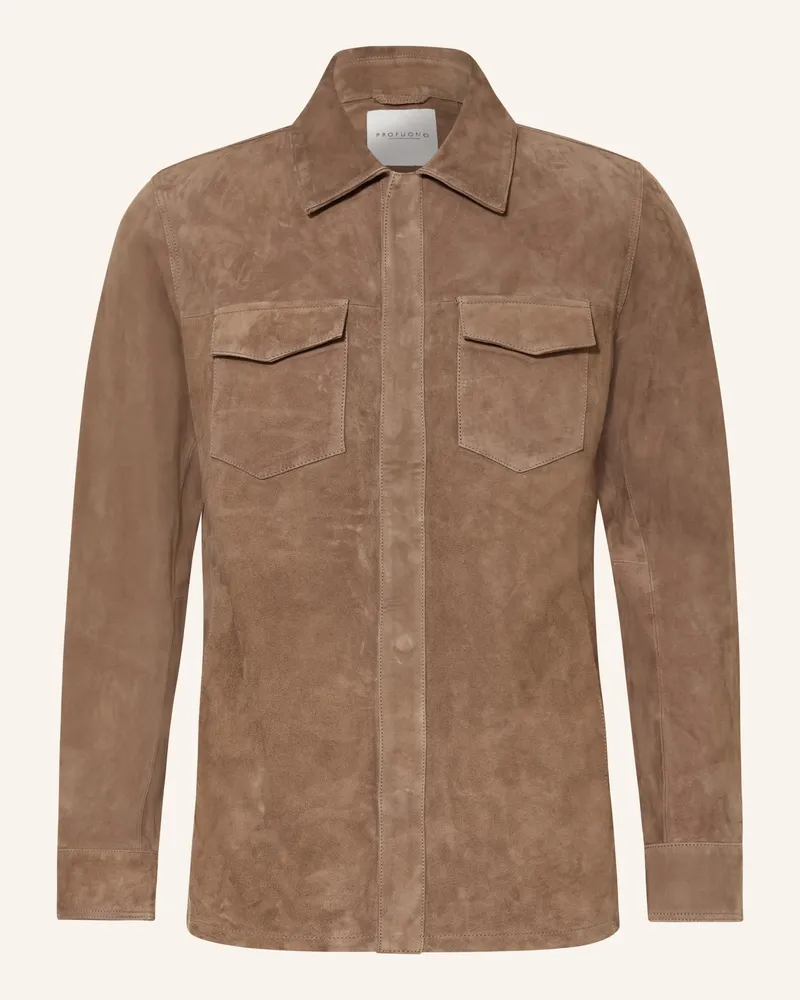 Profuomo Leder-Overjacket braun Braun