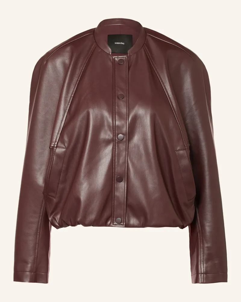 someday. Blouson Nairi In Lederoptik braun Dunkelbraun