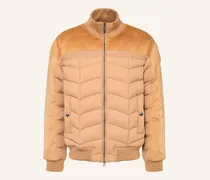 Daunenjacke Im Materialmix braun