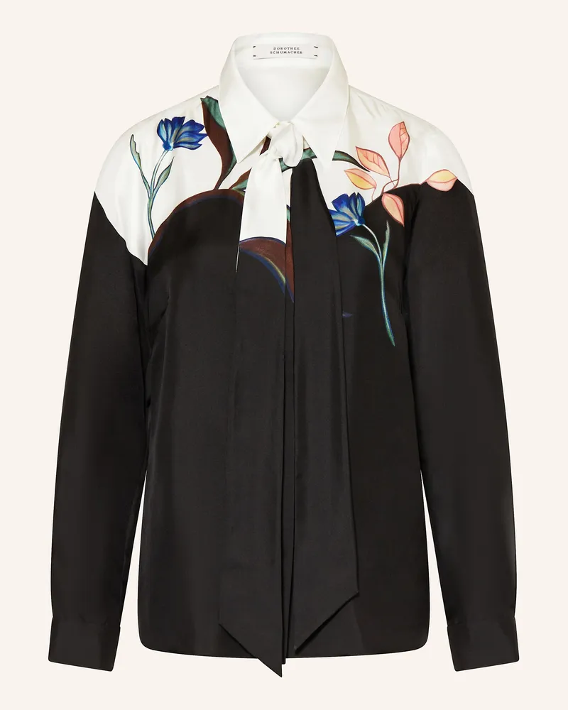 Dorothee Schumacher Seidenbluse SEDUCTIVE BLOOM mit abnehmbarer Schluppe Schwarz